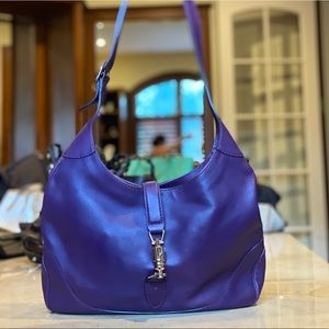 GUCCI Deep Purple Jackie Leather Hobo Handbag